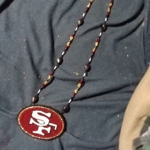49 ers handmade beaded necklace